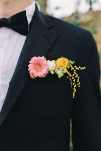 Palm Springs Wedding Tuxedo and Floral Pocket Square