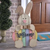 Wood Easter Bunny Welcome Sign | Kirklands