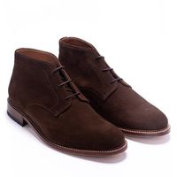 Meet our all-new chukka style dressed up with fine-nap suede in an ultra rich brown tone. These casual mens boots are poised for casual style with cork-filled footbeds & leather outsoles with anti-slipping rubber for extended wearability & comfort. Function meets style in this modern & versatile shoe mens shoe | Redseed Chukka Dark Brown Suede Boots | Ranch Road Boots | Brown Boots Mens | Brown Boots Outfits | Chukka Boot Outfits