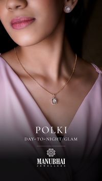 A minimalist design featuring a single Polki stone surrounded by small real diamonds in a rectangular frame. Perfect for any occasion, this elegant piece adds a touch of sophistication to your ensemble. Find it at our stores in Borivali and Thane!