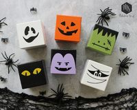 Halloween Wood Blocks Trick or Treat Characters Pumpkin - Etsy