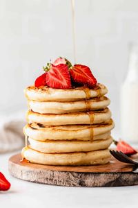 These Fluffy Protein Pancakes are easy to make and packed with 26 grams of protein per serving! This recipe is made with simple ingredients and no banana and is perfect for when you want to