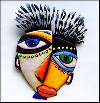 Excited to share the latest addition to my #etsy shop: PAINTED METAL MASK, 3 Colors, Metal Art, Wall Art, Abstract Art, Tribal Mask Wall Hanging, Picasso Art, Garden Art, 12 x 17, Ma-103 https://etsy.me/3FGMSv1 #birthday #metalworking #patiooutdoor #bohemianeclectic #m