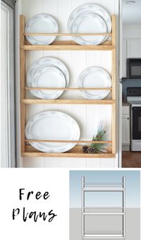 Wooden Wall Plate Rack | Bitterroot DIY