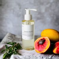 Give your skin a natural boost. This body oil leaves your skin feeling soft, silky, and nourished! It will carry you into your highest form of selfcare. The best thing about this oil is that it doesn't leave your skin feeling sticky or greasy It deeply penetrates into your skin while leaving a beautiful glow. It's ultra moisturizing and softly scented. Scent: Papaya Mango Color: Light golden Size: 6 oz.