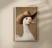 Cowboy Goose Art Print, Cowboy Hat, Silly Boy Room Wall Art, Baby Shower Gift, Animal Theme Nursery Wall Art, Nursery Decor PLEASE READ FULL DESCRIPTION BEFORE PURCHASING Product description: * You will receive 1 vibrant, premium print (8x10",11x14", 16x20", 18x24", OR 24x36"). PAPER STOCK: Our (8x10" and 11x14") art is printed on metallic pearl cardstock giving it a beautiful subtle shine! All 16x20"+ prints are printed on a premium, archival fine art stock (not metallic pearl due to size const