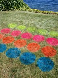 Lawn Twister with neon spray paint.