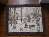 Antique Hooked Wool Rug Maple Sugar Time Add to Your Wall Table Floor | eBay sold 350.00. ~♥~