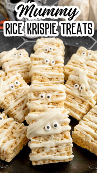 If you're looking for an easy, fun, and delicious Halloween treat, these Mummy Rice Krispie Treats are a must-try! With just a few simple ingredients and minimal effort, you can whip up a batch of adorable mummies that are perfect for Halloween parties or as a spooky snack.