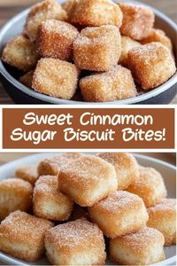 Treat yourself to these irresistible cinnamon sugar biscuit bites! Made with fluffy, bite-sized biscuits coated in a buttery cinnamon-sugar mixture, these sweet treats are perfect for breakfast, brunch, or a quick snack. With just a few simple ingredients and minimal prep, you can whip up this crowd-pleasing dessert in no time. Serve warm and enjoy the sweet, melt-in-your-mouth goodness!