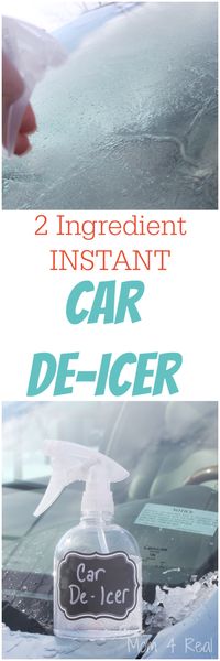 2 Ingredient Homemade Car De-Icer Spray - 1/3 water to 2/3 rubbing alcohol (91)-in spray bottle