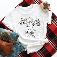 Mickey and Friends Christmas Lights T-Shirt - Disney Family Matching Christmas Shirt - Pluto Christmas shirt - Merry Xmas Shirt Holiday Tee