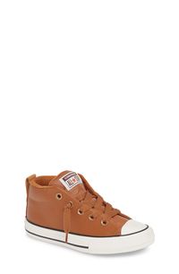 Boy's Converse Chuck Taylor All Star Street Red Rover Leather Mid Top Sneaker, Size 1 M - Brown