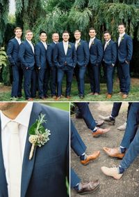 navy blue groomsmen looks