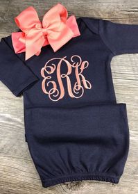 Baby Girl Coming Home Outfit Headband Monogrammed