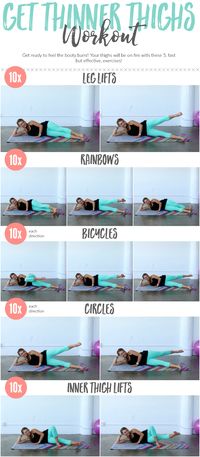 The BEST exercises to target and tone every women's trouble spot -- the Inner & Outer Thighs! You will LOVE this workout!