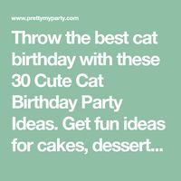 Throw the best cat birthday with these 30 Cute Cat Birthday Party Ideas. Get fun ideas for cakes, desserts, decorations, favors, invitations, party supplies, and more! Your child's cat party will be a hit with DIY ideas, creative decor ideas, and cute birthday ideas that no one will have!