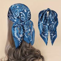 Satin Square Scarf Classic Paisley Print Bandana Bohemia - Temu