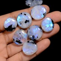 Natural Rainbow Moonstone Cabochon Lot Blue Fire Moonstone 10 Pieces Lot 17X15 19X18 mm Size Lot Stone Name :- Rainbow Moonstone Size :- 17X15 19X18 mm ( Smallest Size 17 mm and largest size 19 mm) Weight :- 154 Carat (Total weight in 10 Pieces) Number of pieces:- 10 Pieces Stone Shape :- Same As Picture  Stone Transparency:- Fire Play ** Free Drilling Available **Do message for any query **Stones will be as picture **Flat back stone Moonstone Healing Properties What is Moonstone? Moonstone is composed of Orthoclase and Albite, two species from the Feldspar group. Rainbow Moonstone is a name often given to Labradorite in a white matrix. Moonstone is a 3rd Anniversary gemstone. Typical colors - cream, yellow, blue, grey, peach/pink ♥ Healing with Moonstone♥ ♥ Happiness ♥ Good fortune ♥ Nurt