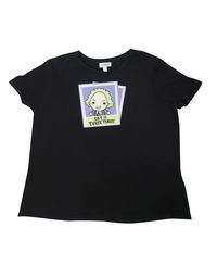 This fabulous fitted tee in collaboration with Beetlejuice is crafted in a black stretch blend and boasts an adorable graphic print of a chibi Beetlejuice polaroid photo with the text 'Say It Three Times'.