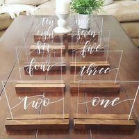 Acrylic Table Numbers | Wedding Table Numbers | Glass Signs | Plexiglass Wedding Signs | Rustic Wedding Decor