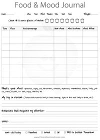 Printable journal pages to track food, water, and the effect of each meal on mood. Going to print these and put in my health binder!