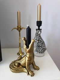 Candlestick Crocodile Gold – The Golden Webshop