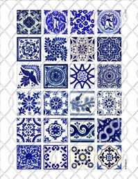 Mexican Talavera Tiles Digital Collage Sheets Printable | Etsy