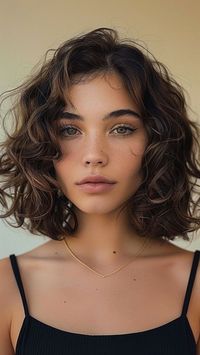 Chic Curly Bob for Women - Trendy Short Haircut with Natural Waves | Perfect for Woman Hairstyles | #makeuplook #makeupslaves #makeuptutorials #makeupporn #makeupjunkie #makeuplooks