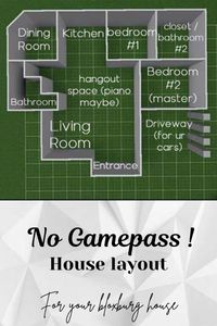 No gamepass, house layout, small home, tiny home, easy layout, 1 story, bloxburg house, home for bloxburg.