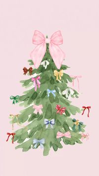 #coquette #pink #christmas #holiday #wallpaperforyourphone #screensaver #bow #colorful