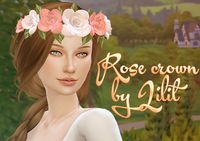 Rose crown by Lilit for TS4 - For teen - elder female - 20 colors - hat Sims 4 CC recolor is OK. But, Don’t include my mesh DOWNLOAD