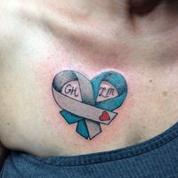 Diabetes Awareness Ribbon for my dad & Cervical Cancer Ribbon for my soul sister still battling.