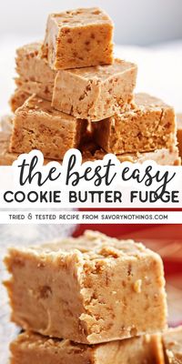 Try this easy 4 ingredient cookie butter fudge for Christmas this year! It's a wonderful DIY gift, you can make this recipe in the microwave OR on the stove and it comes out like a crazy delicious mix of peanut butter and butterscotch fudge. Only a few simple ingredients like sugar and condensed milk needed. | #christmas #christmasrecipes #dessert #fudge #dessertrecipes #diygifts #foodgifts #yum #yumyum #yummyfood #food #foodstagram #foodblogger #foodlover #recipes #christmasgifts