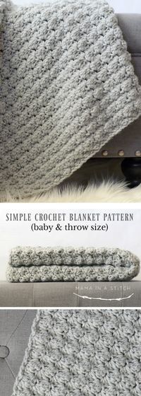 Simple Crocheted Blanket Go - To Pattern via @MamaInAStitch