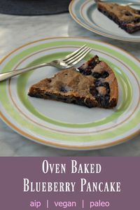 Oven Baked Lemon Blueberry Pancake (AIP, Low-FODMAP, Vegan)