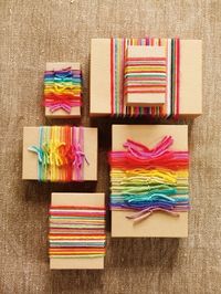 Use yarn scraps to wrap your gifts.