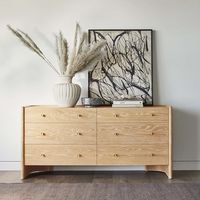 Soleri Cerused Natural Oak Wood 6-Drawer Dresser + Reviews | Crate & Barrel