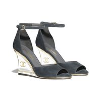 Chanel - SS2020 | Dark gray suede kidskin sandals ($1,325)