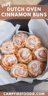 These dutch oven cinnamon buns are sure to become a camping staple! Let me show you how easy they are to make.