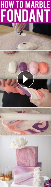 How to Marble Fondant - Learn how easy it is to marbleize fondant. This beginner fondant project will make you look like a pro.