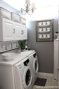 I love this laundry room. Athomewithnikki has the best organizational tips and tricks. She even tells you where to find what she uses!