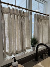 This Fresh Linen Has a Lightweight Weave With an Airy Drape and Fine Slub Texture. Vertical Striped Pleated Cafe Curtain Summer Airy Feel - Etsy UK