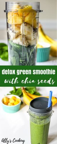 Detox Green Smoothie with Chia Seeds via @Ally\\\'s Cooking