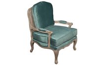 The Bernadette Chair in Teal Velvet & Driftwood Gray Oak - Plush Event Furnishings