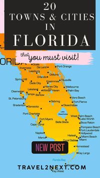 Florida is home to so many amazing towns and cities! From the vibrant Miami to the historic St. Augustine, the beautiful beaches of Clearwater to the theme parks of Orlando, there's something for everyone in the Sunshine State!