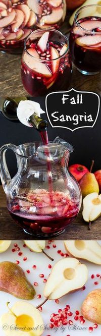 My fall sangria, filled with apples, pears and pomegranates, is absolutely delicious drink you can enjoy this wonderful autumn weekend!