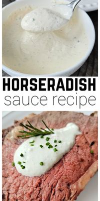 Best Horseradish Sauce Recipe- how to make creamy horseradish sauce for prime rib or beef tenderloin! Simple easy recipe to make at home with prepared horseradish. So delicious! Holiday sauce recipe.