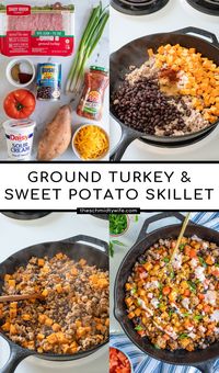 This easy to make healthy Turkey Sweet Potato Skillet meal is one to save for a quick weeknight meal. Full of fresh delicious flavors from black beans, sweet potatoes, spices, tomatoes, ground turkey, and I can't forget that easy 2 ingredient sauce. This is a perfect meal for when you are short of time but looking for full flavor!