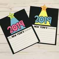 new-years-resolution-craft-lesson Teach all about new year's resolutions, students write about their new year's resolutions and cut and paste this craft. Free Updates for Life! #tpt